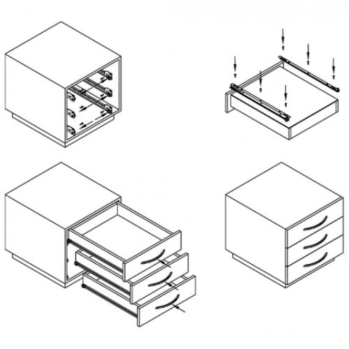 Напрямні роликові Muller металеві часткового висування 4 шт. 550 мм Білий (714803) - фото 3 Напрямні роликові Muller металеві часткового висування 4 шт. 550 мм Білий (714803) - фото 3