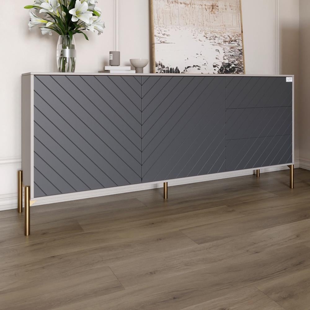 Комод с золотыми металлическими ножками Lion Амарант 168x40x76,5 см Кашемир/Графитный (Lion-041944) Комод с золотыми металлическими ножками Lion Амарант 168x40x76,5 см Кашемир/Графитный (Lion-041944)