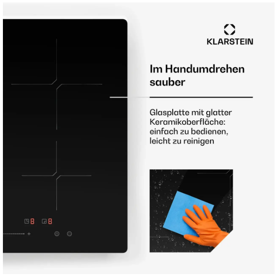 Варочная индукционная панель для кухни KLARSTEIN PowerGlide на 4 зоны 8000 Вт (10046565) - фото 3