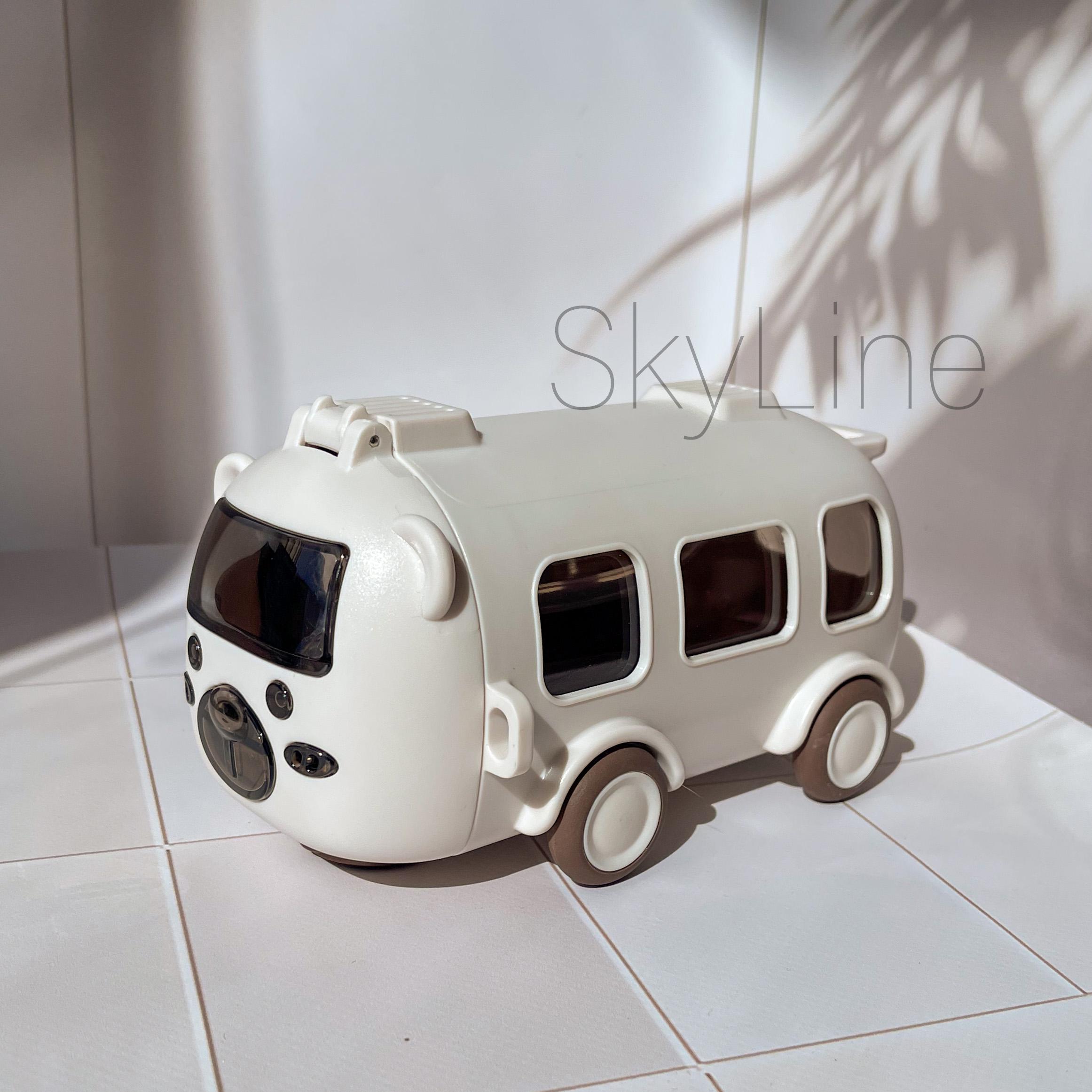 Детская бутылка автобус для воды Ardesto Bear Bus со шнурочком и наклейками 500 мл Бежевый - фото 6