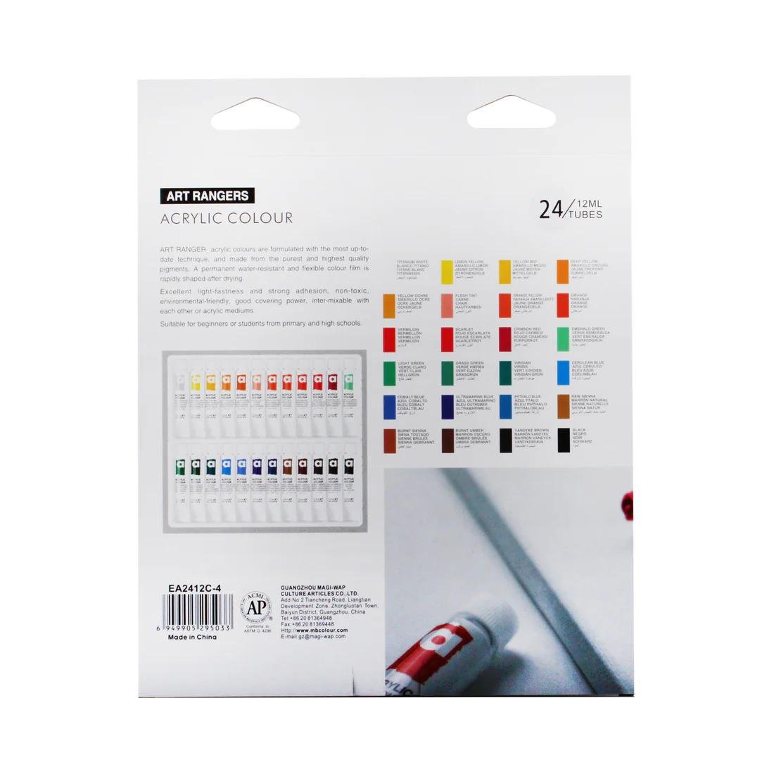 Фарби акрилові художні тюбики в коробці 24 кольори по 12 мл (37-112004) - фото 7 Фарби акрилові художні тюбики в коробці 24 кольори по 12 мл (37-112004) - фото 7