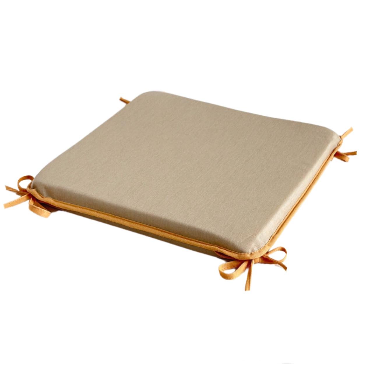 Подушка для стула на завязках 33х33х3 см Бежевый (2134002842) - фото 2 Подушка для стула на завязках 33х33х3 см Бежевый (2134002842) - фото 2