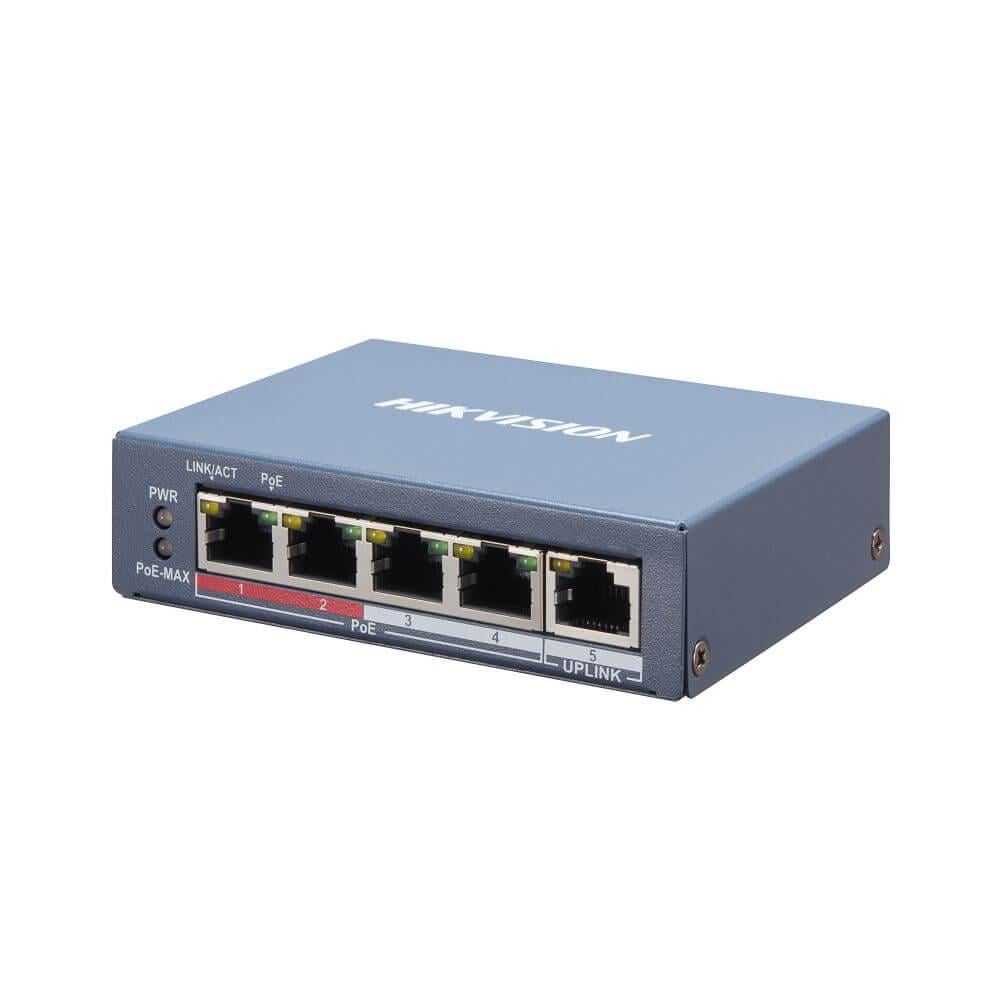 4-портовый управляемый POE коммутатор Hikvision DS-3E1105P-EI