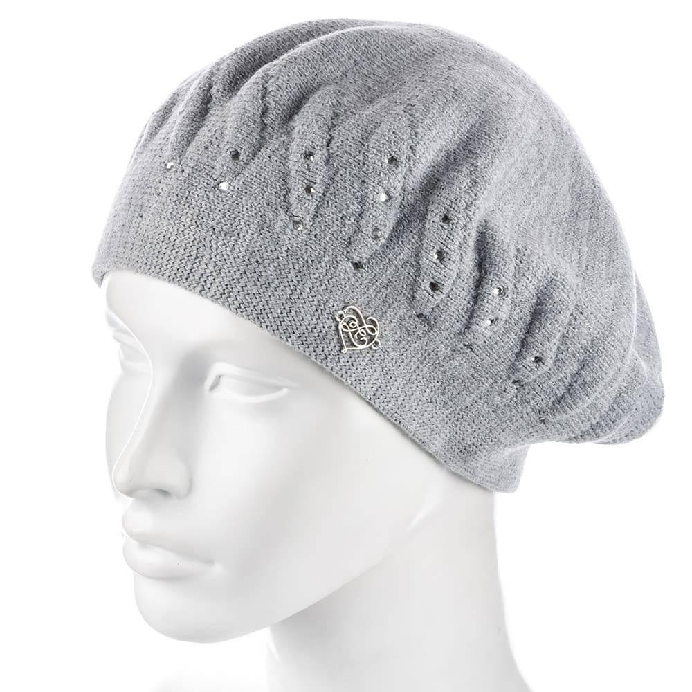 Берет женский Zolly ZH189 двойной Светло-серый