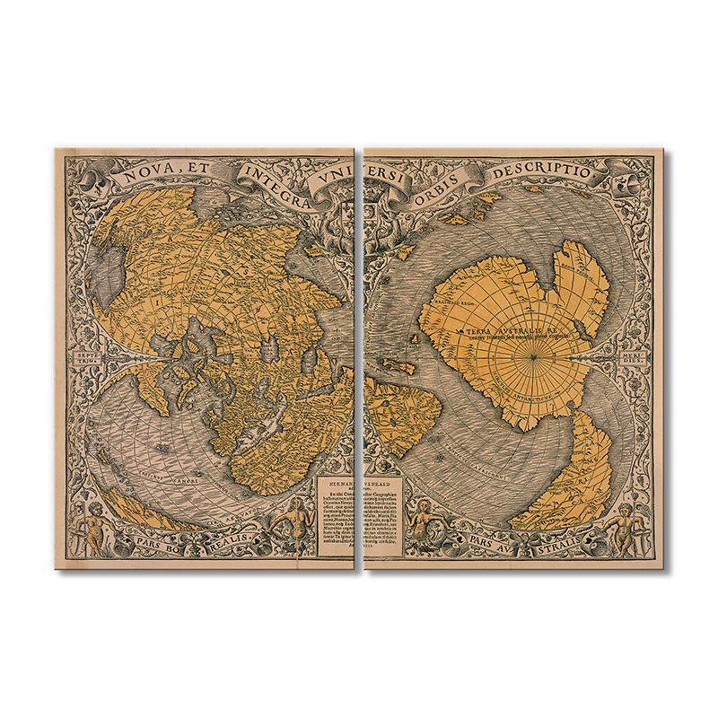 Винтажная карта Карта Пири Рейс 2 модуля 90x135 см