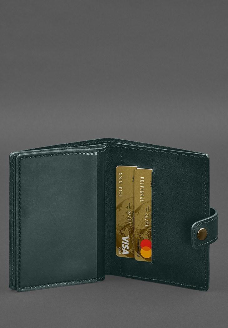 Обложка-портмоне кожаная для военного билета офицера запаса узкий документ Зеленый (A-028335) - фото 3 Обложка-портмоне кожаная для военного билета офицера запаса узкий документ Зеленый (A-028335) - фото 3