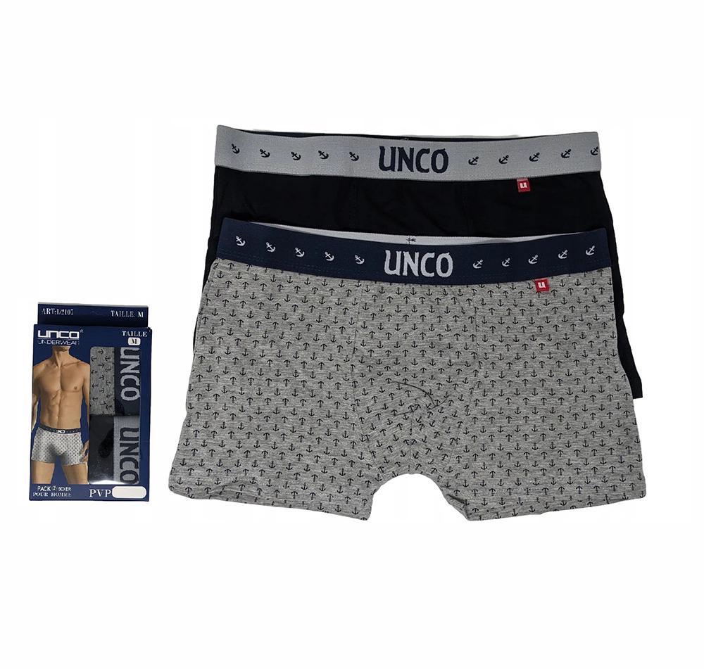 Трусы-боксеры мужские UNCO Underwear 2 шт. L Grey/Black (1/2107-3-L)