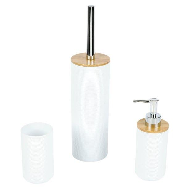 Набір для ванної кімнати Axentia рифлений пластик 3 пр. Білий (135948)