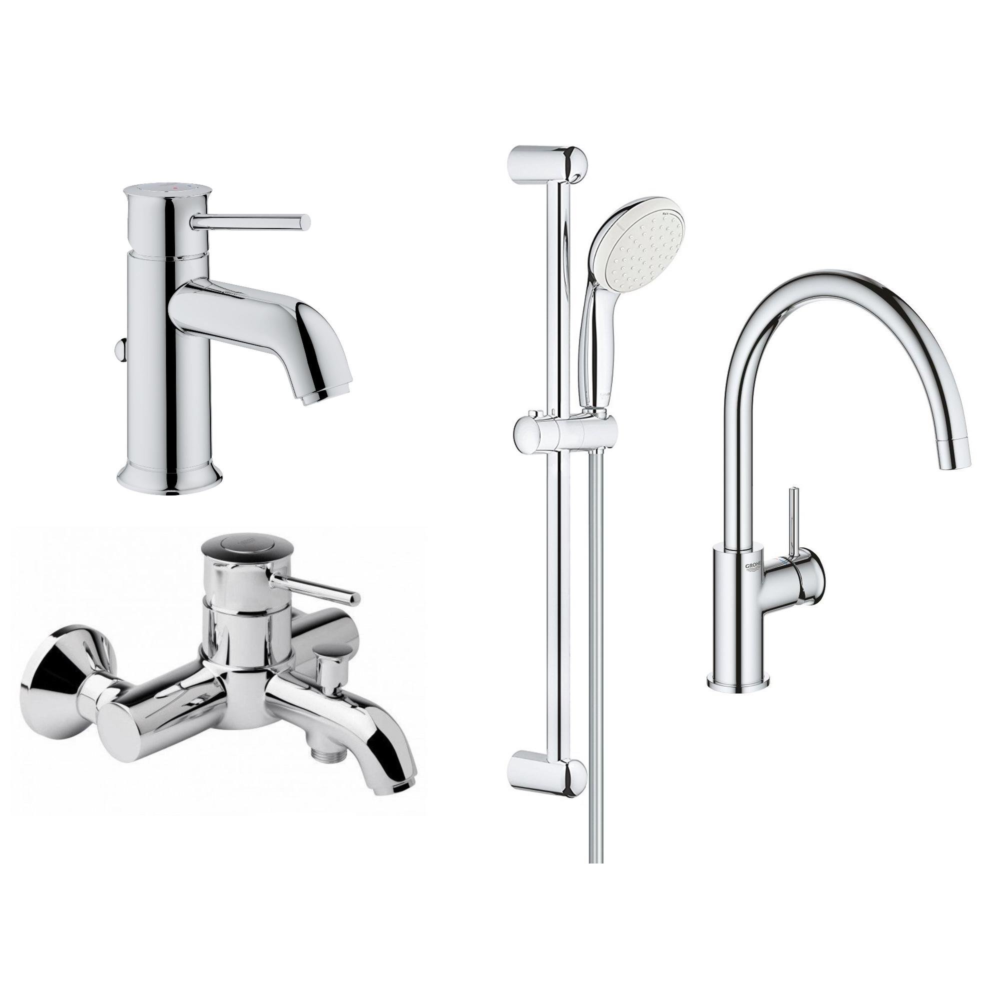 Набор смесителей Grohe BAU CLASSIC 123869K Хром (77690) Набор смесителей Grohe BAU CLASSIC 123869K Хром (77690)