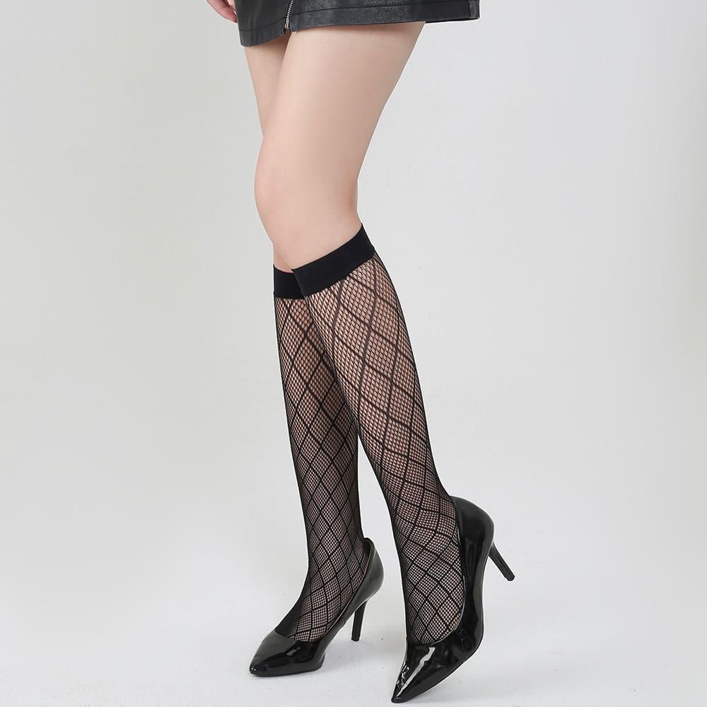 Гольфы в маленькую сеточку с ромбами One Size (2956)