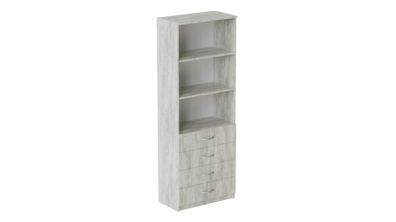 Шкаф Ferrum-decor Анжело на 3 полки с 4 ящиками ДСП 16 мм 1900x700x380 мм Бетон (FRD-105024) Шкаф Ferrum-decor Анжело на 3 полки с 4 ящиками ДСП 16 мм 1900x700x380 мм Бетон (FRD-105024)