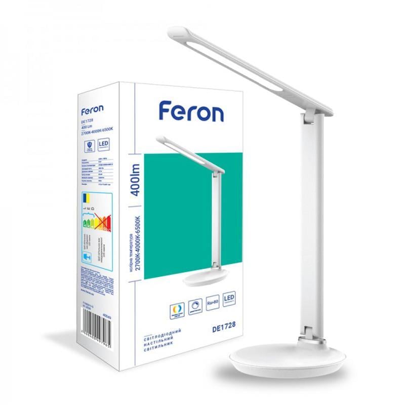 Настільний LED-світильник Feron DE1728 9W Білий (27813357)