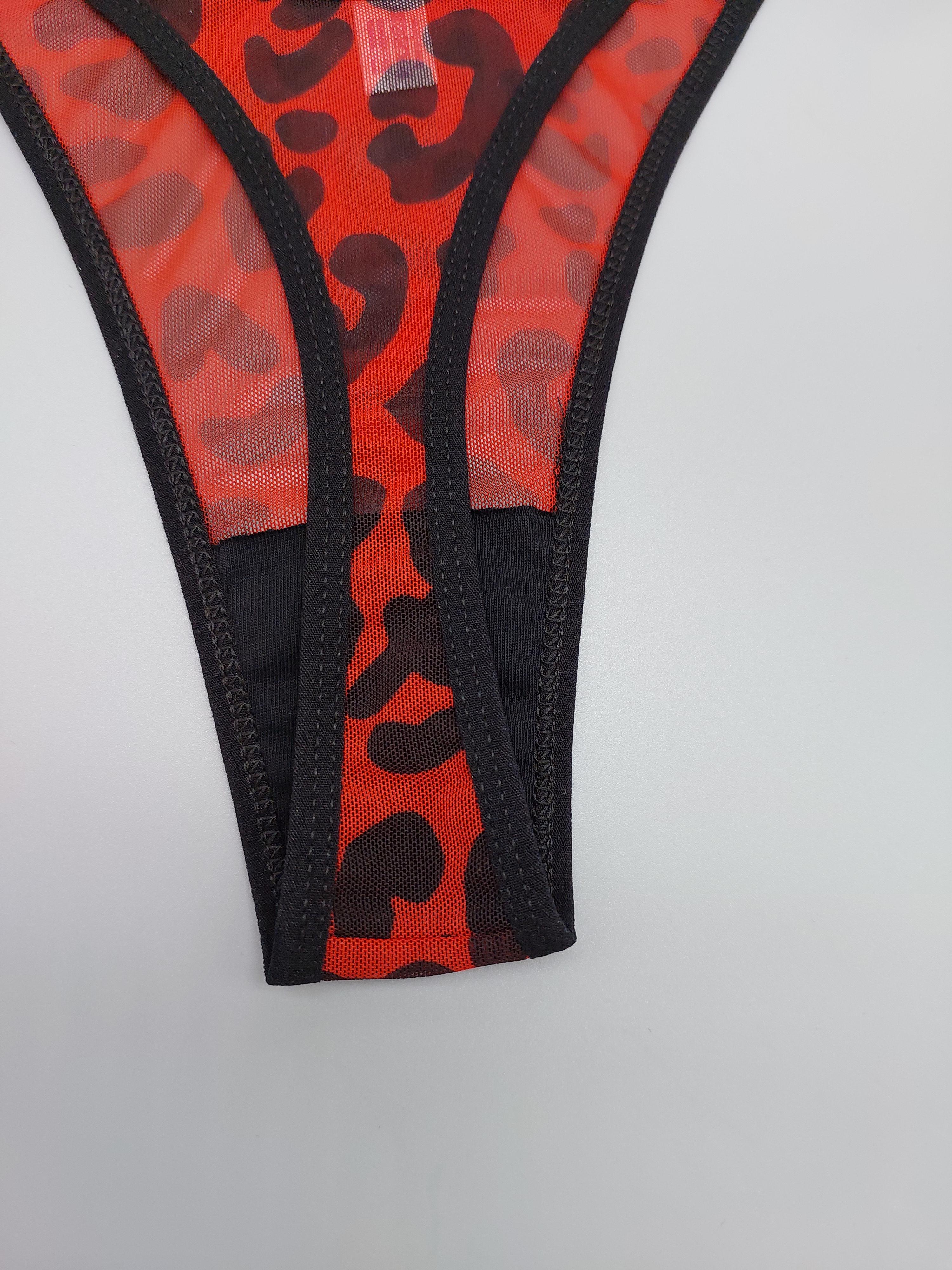 Стринги в сеточку LEILA LINGERIE регулируемые one size Леопардовый принт (1463-2) - фото 4