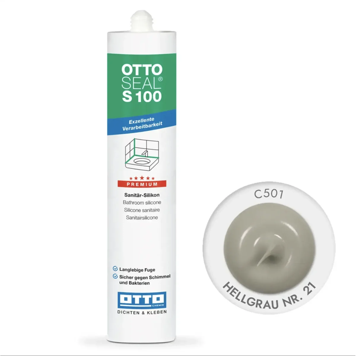 Силиконовый герметик OTTOSEAL S100 300 мм C501 Hellgrau (S100C501) Силиконовый герметик OTTOSEAL S100 300 мм C501 Hellgrau (S100C501)