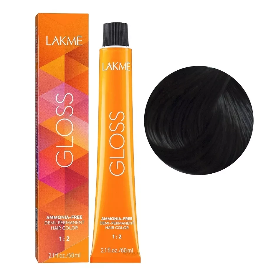 Крем-краска тонирующая Lakme для волос без аммиака Gloss Color Rinse 5/00 Светло-каштановый натуральный 60 мл
