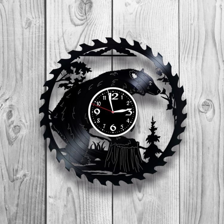 Часы настенные Медведь 0224 из виниловой пластинки