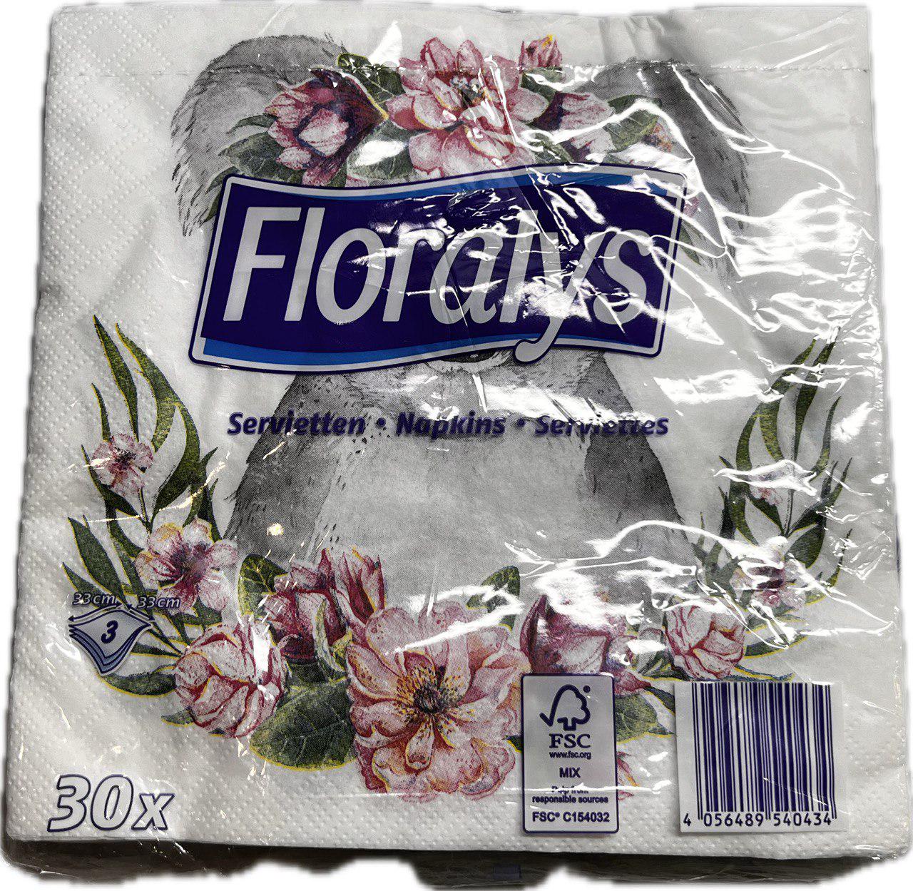 Салфетки Floralys 30 шт. Белый (170169912)