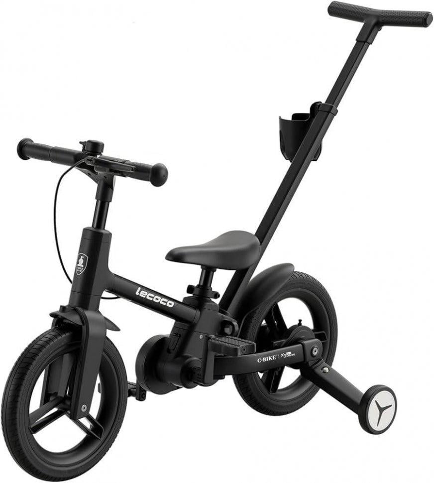 Велосипед Maraton Strider 12" трансформер 6в1 с родительской ручкой Черный (8585053830815)