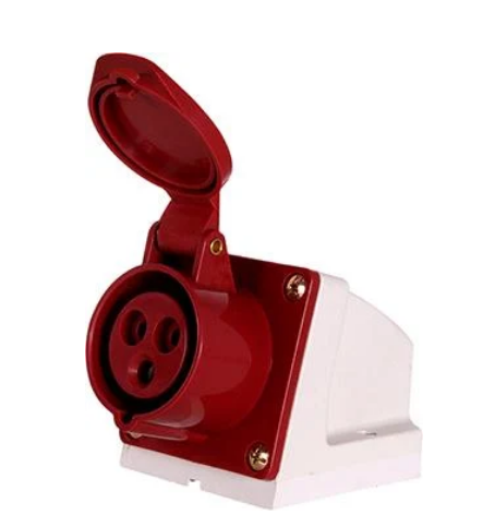 Силова розетка E.NEXT e.socket.pro.3.16 2P+PE 16А 230 В стаціонарна IP44 Червоний (p012001)