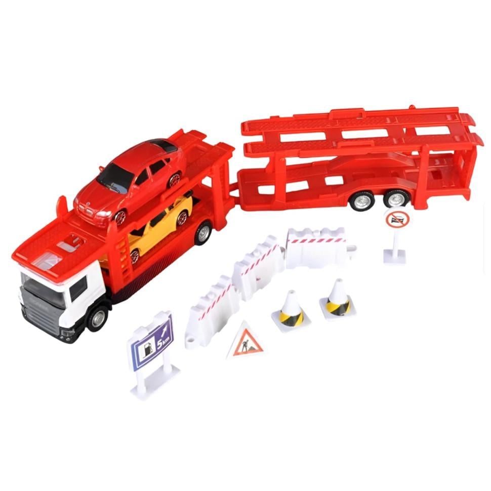 Автовоз Scania TechnoDrive 1:64 с 2 машинками и аксессуарами (IM-176-M-955)