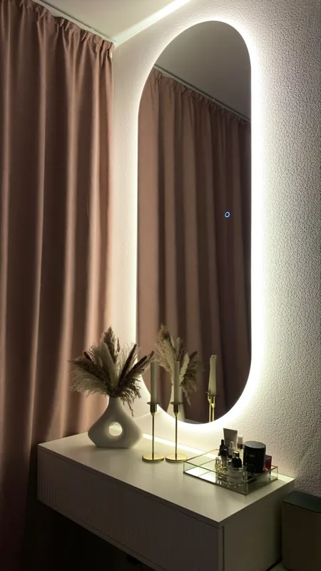 Зеркало настенное овальное с LED подсветкой 80x50 см (26643295)