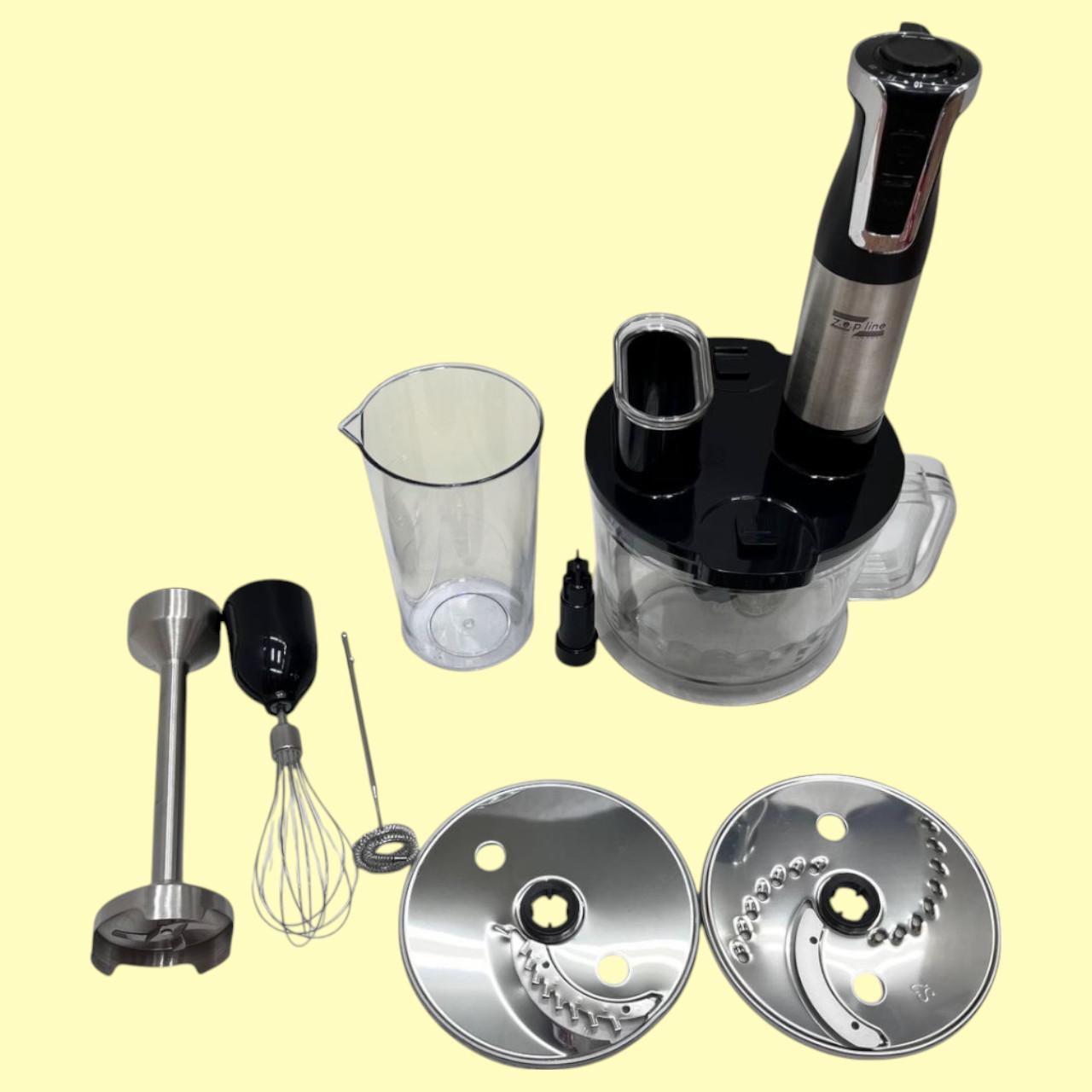Блендер занурювальний Zepline ZP-797 з насадками для шаткування/змішування/подрібнення/збивання 1500 Вт 1,5 л Чорний (є65) - фото 5 Блендер занурювальний Zepline ZP-797 з насадками для шаткування/змішування/подрібнення/збивання 1500 Вт 1,5 л Чорний (є65) - фото 5