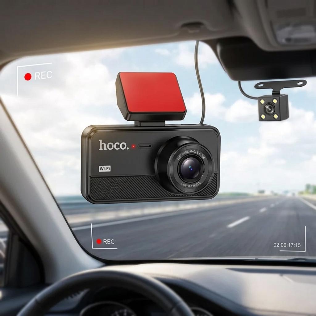 Відеореєстратор Hoco 720P 2" з Wi-Fi 3 камери Чорний (38456008) - фото 7