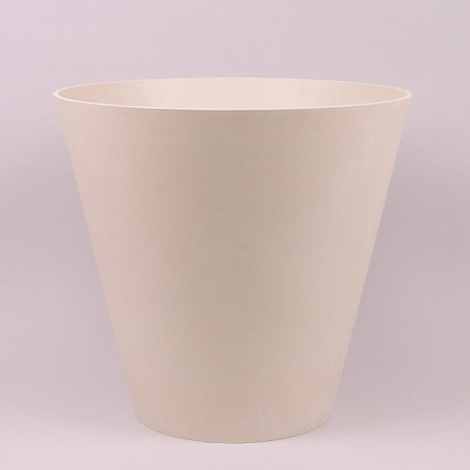 Горшок пластиковый Tubus Beton Effect Flora 25 см Кремовый (90916)