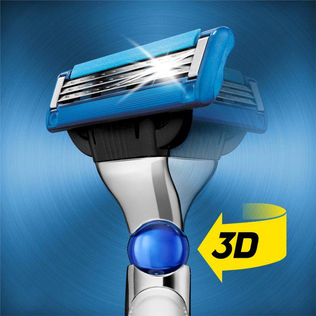 Станок для бритья мужской Mach3 Gillette Mach 3 Turbo 3D c 2 cменными картриджами - фото 6