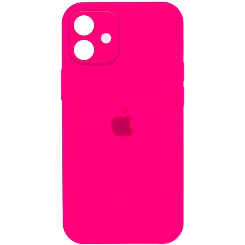 Противоударный чехол Silicone Case Full Camera Protective AA для Apple iPhone 12 6.1" Розовый/Barbie pink