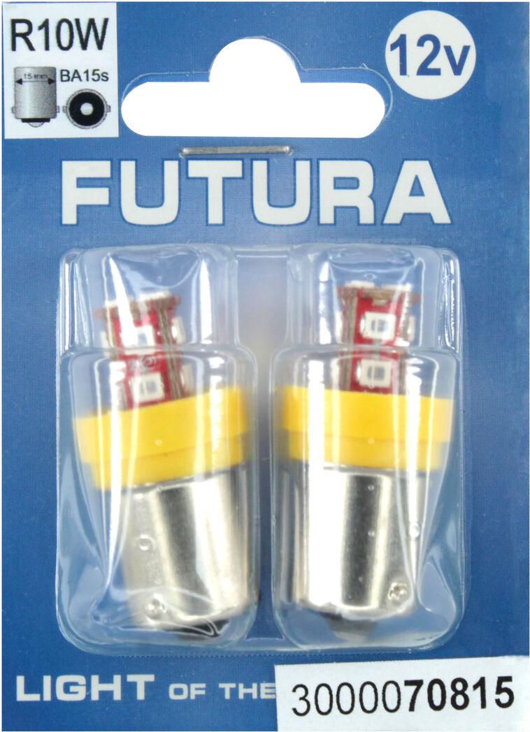 Лампочка FUTURA Груша LED SMD 12V 12 диодов R10W BA15s 2 шт. 95Lm Желтый (70815)