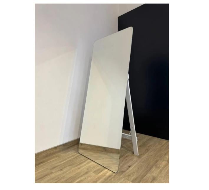 Підлогове дзеркало ZKR прямокутне без рами із закругленими кутами на ніжці 1600х600 мм Білий (29452114)