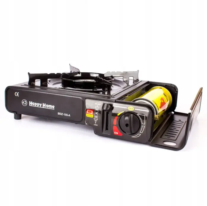 Газовая туристическая плита Happy Home BDZ-155-A с пъезоподжигом 2,3 кВт Черный (AV-BDZ155A) - фото 2 Газовая туристическая плита Happy Home BDZ-155-A с пъезоподжигом 2,3 кВт Черный (AV-BDZ155A) - фото 2