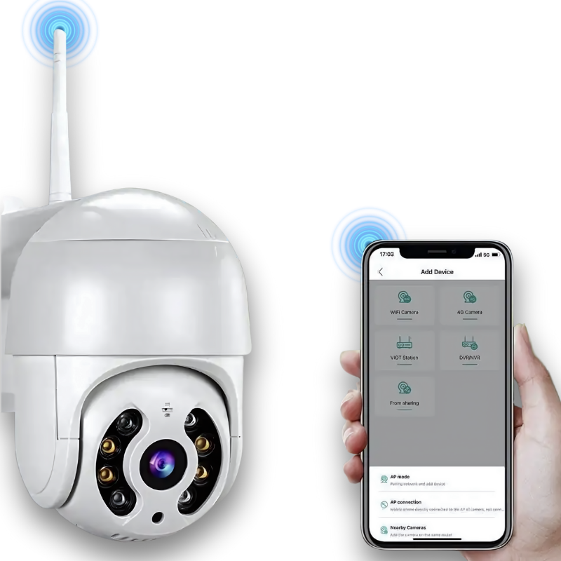 Камера вулична поворотна 4MP Wi-Fi IP водонепроникна з нічним баченням Білий (3058609996) - фото 2