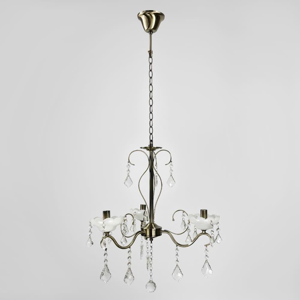 Люстра-підсвічник класична на 3 лампи Ø 40 см Сатин (6028/3)