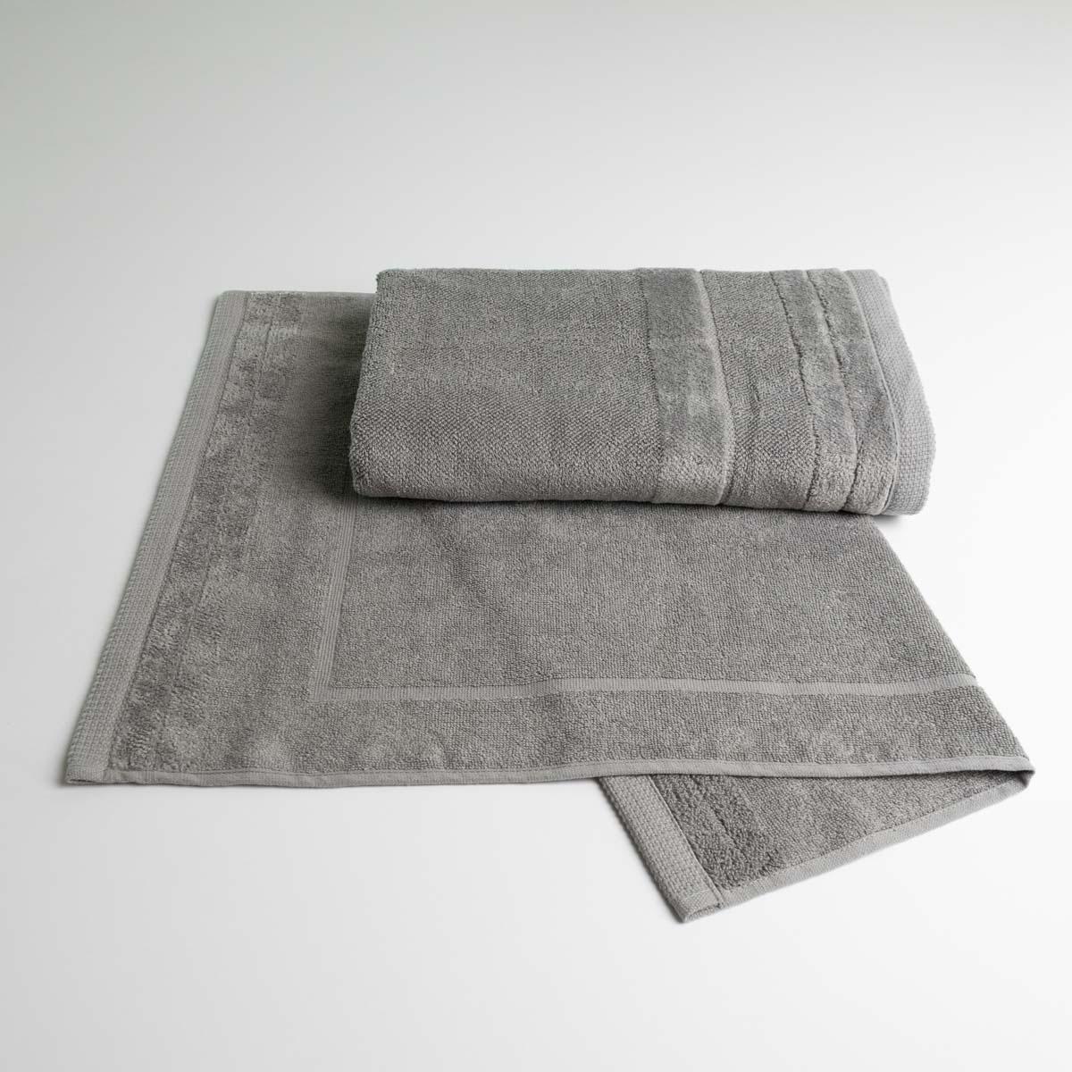 Набор банных махровых полотенец GM Textile с велюровым бордюром 2 шт. 50х70/70х140 см Серый (nm500vb-k2-grey)