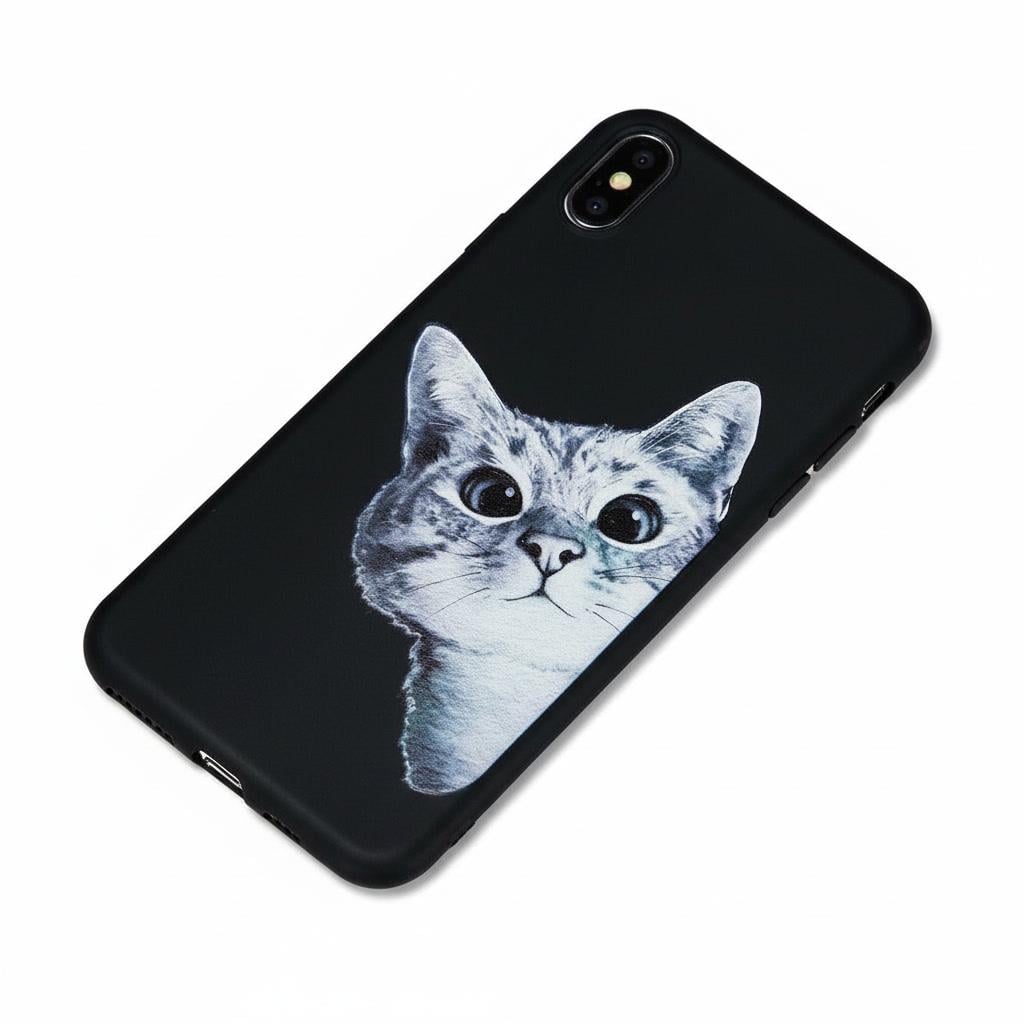 Чехол-накладка защитный из TPU с котом для Samsung Galaxy S9 Черный (34121830)