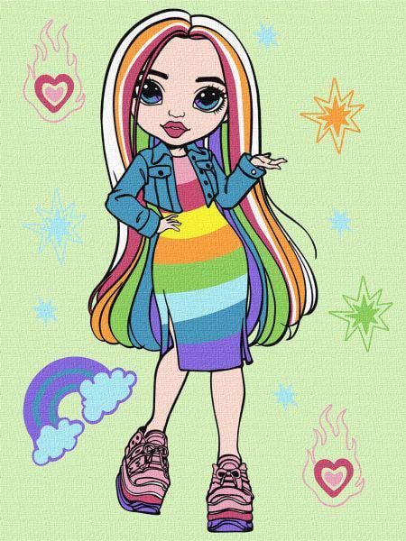 Картина по номерам Ideyka Rainbow High Amaya Raine 30x40 см (KHO1236)
