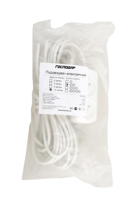 Подовжувач Господар 2 розетки 10 м (94-0053) - фото 2 Подовжувач Господар 2 розетки 10 м (94-0053) - фото 2