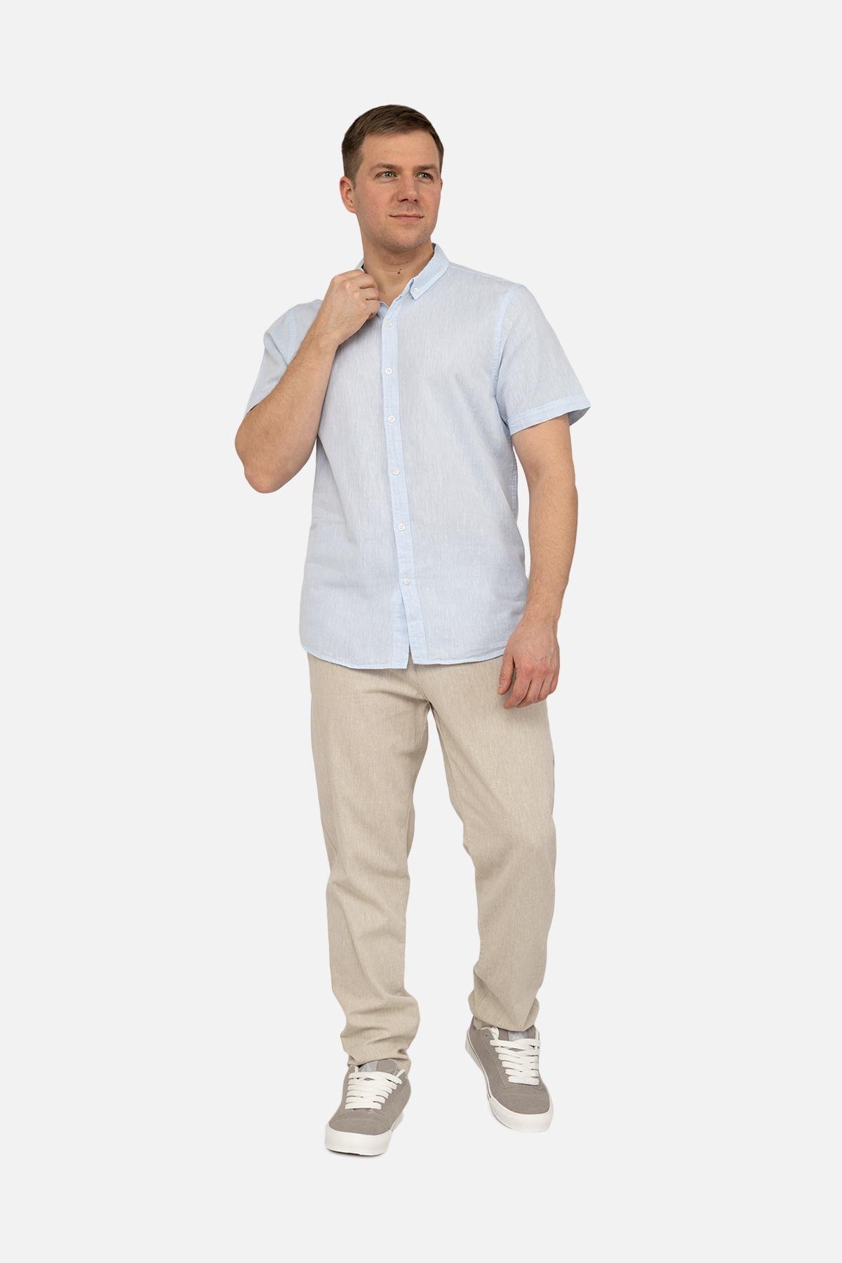 Рубашка мужская ЦБ-00271723 с коротким рукавом р. 44 Голубой (SKT001049235)