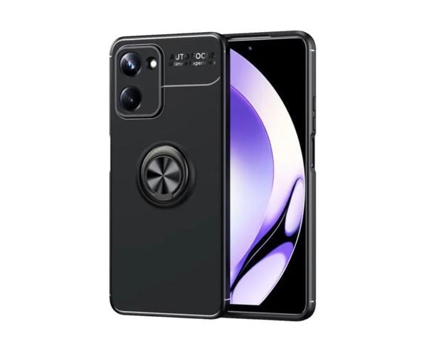 Чехол Auto Focus 360 Rotating Ring для Realme 10 4G Черный