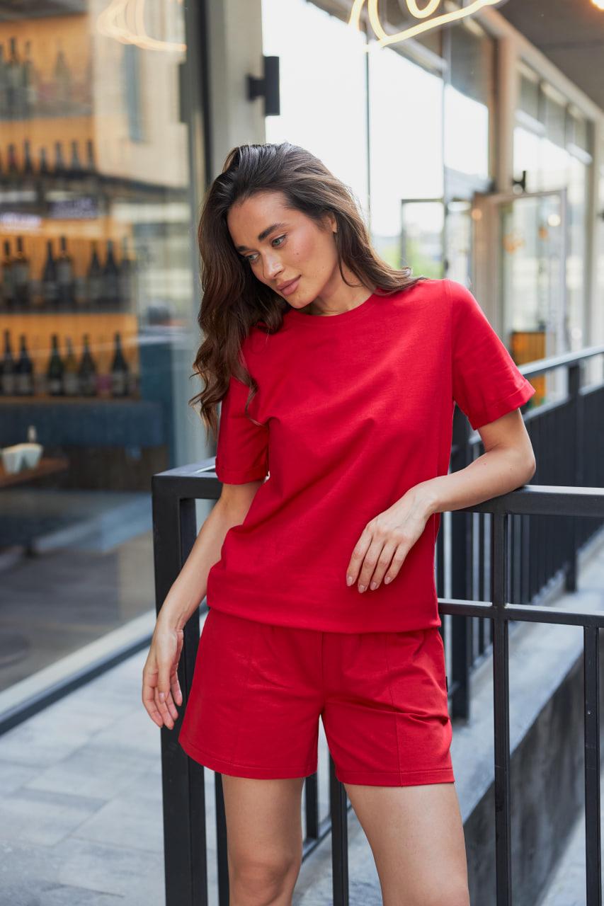 Футболка женская М152 L Красный (110-1-62)