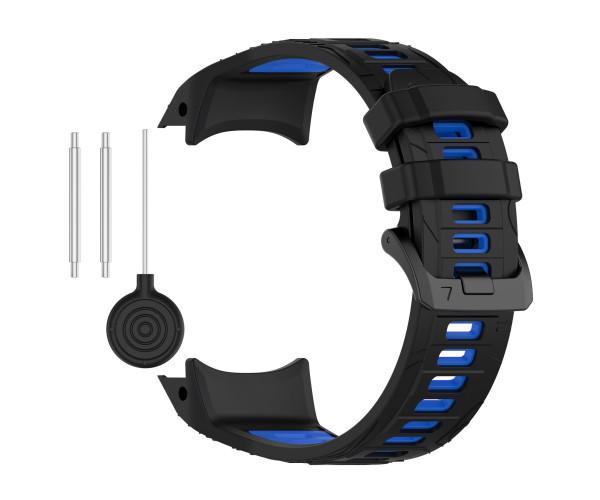 Ремешок Sport Silicone Dual Color для Garmin Enduro 2/3/Tactix 7/Instinct 3 со шпилькой 50 мм 26 мм Черный с синим