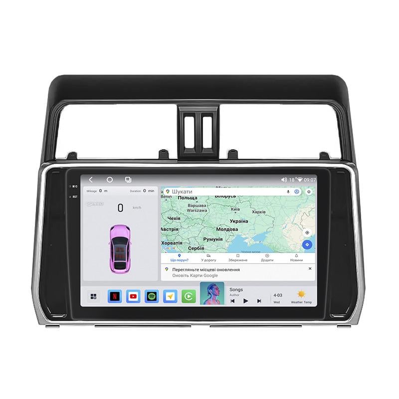 Автомагнитола Lesko для Toyota Land Cruiser Prado 150 Series Рестайлин 2 2017 10" 4/64 QLED CarPlay