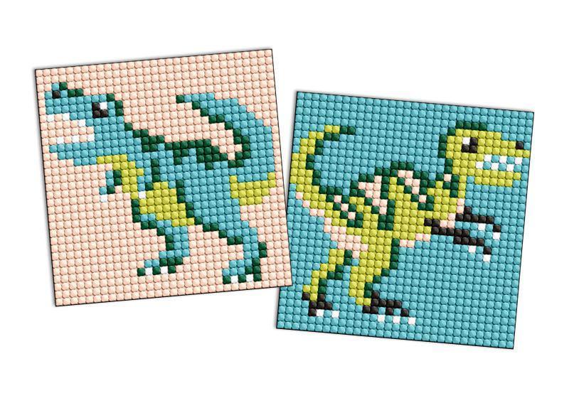 Алмазная мозаика на стикере Ideyka Юрский период Динозавр 4 из 2 сюжетов 9х9 см (Id-AMS1136)