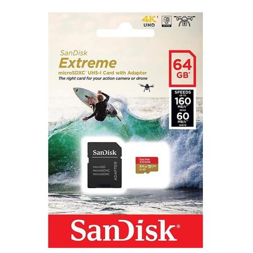 Карта пам'яті SanDisk microSDXC UHS-I U3 Extreme 64 GB (SDSQXA2-064G-GN6AA)