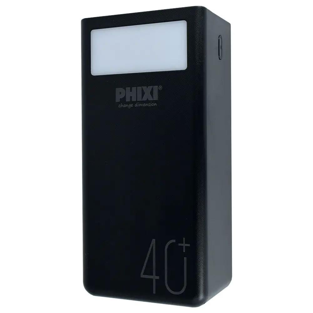 Повербанк PHIXI P40 40000 mAh Flash Lamp 10W 2.1A LED Black