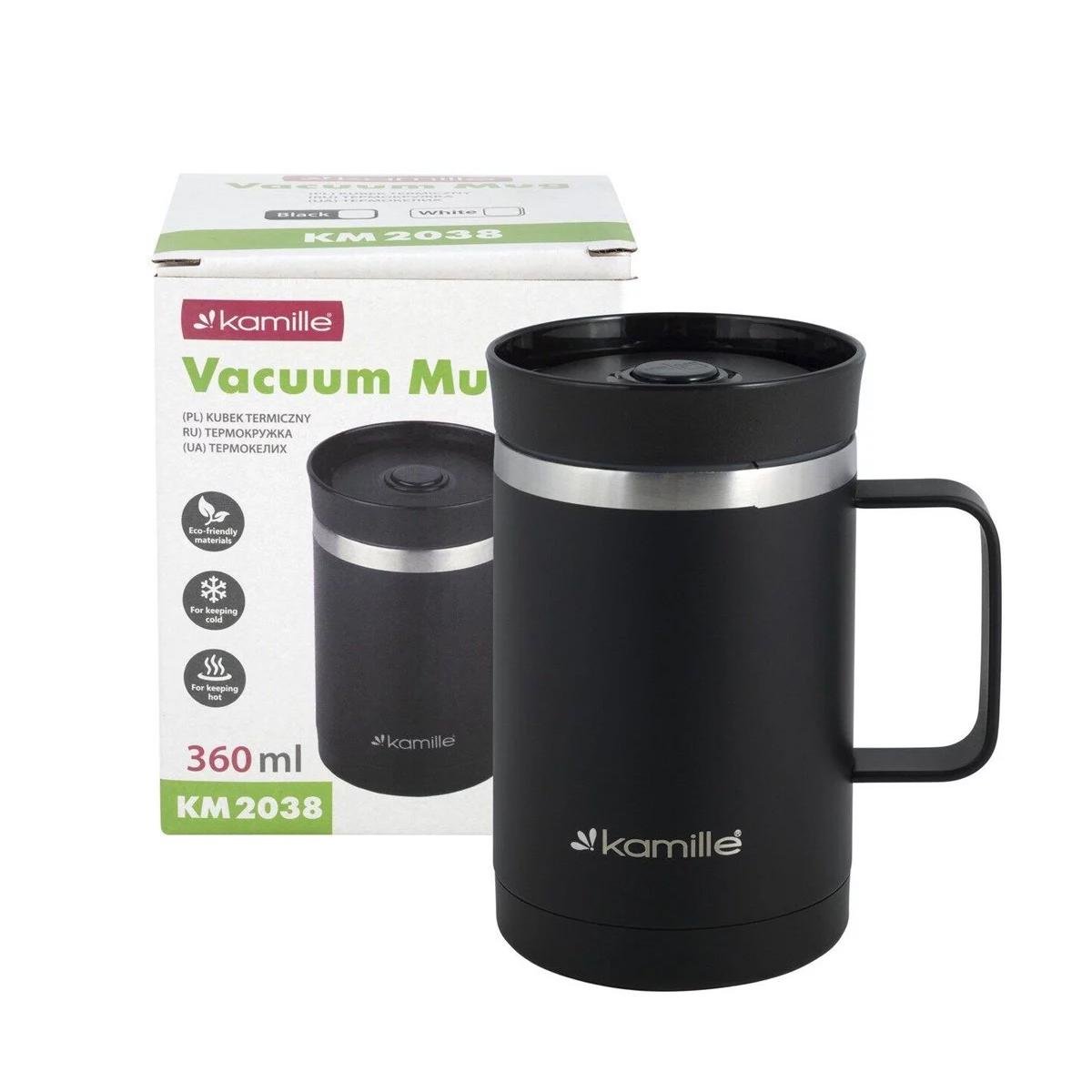 Термокружка Kamille 2038 с ручкой 360 мл - фото 3