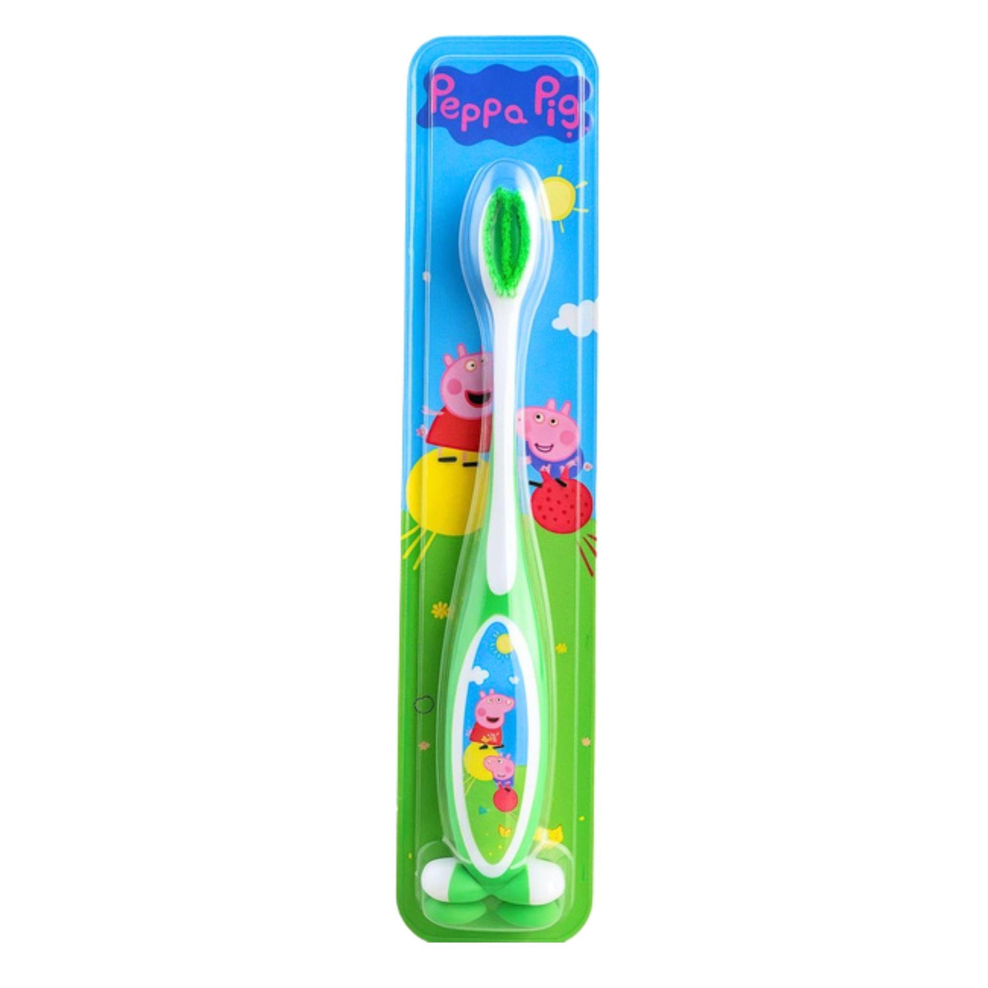 Детская зубная щетка Deliplus Свинка Пеппа с мягкими закругленными щетинками Зеленый