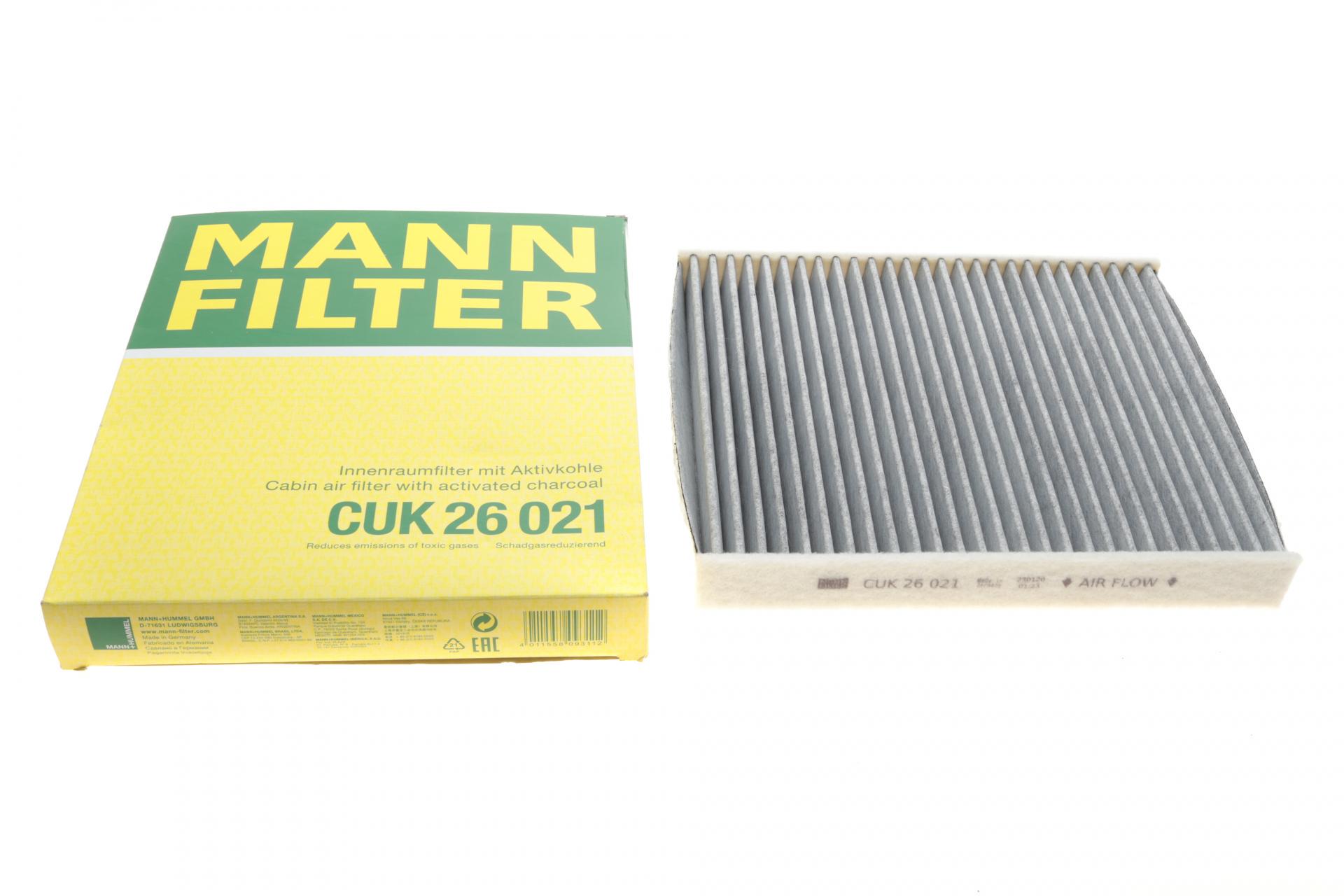 Фильтр салона Mann-Filter для VW Polo 1,0TSI/Seat Ibiza 1,0 i/1,6 TDI 17- угольный (CUK 26 021) Фильтр салона Mann-Filter для VW Polo 1,0TSI/Seat Ibiza 1,0 i/1,6 TDI 17- угольный (CUK 26 021)